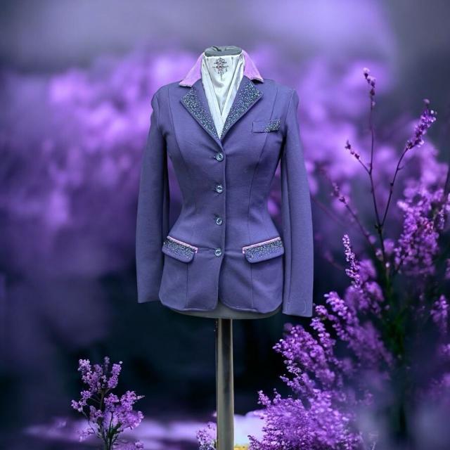 Редингот АМ stretch collection (синий\сиреневый) стразы