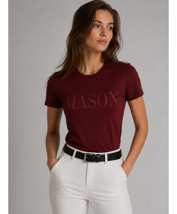 Футболка AM с надписью MASON(бордовый)
