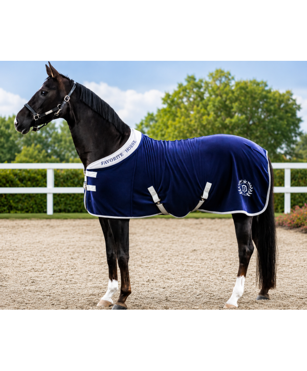 Попона флисовая FAVORITE HORSE Aristocratic (темно-синяя)