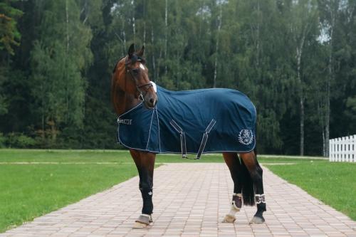 Попона денниковая AM Stable Performance - Luxury cotton (т.синий)